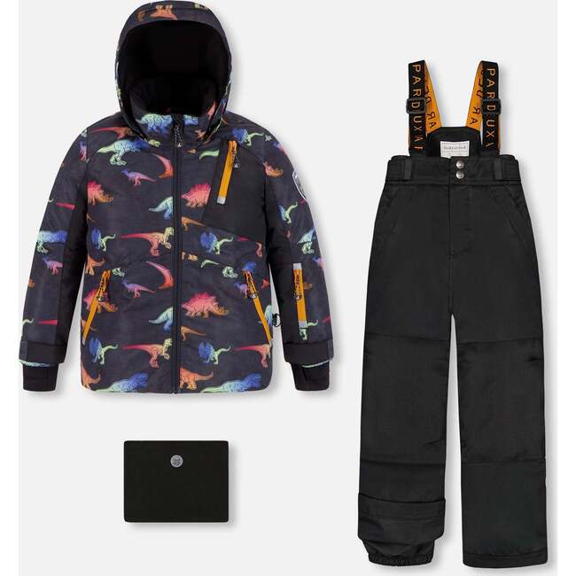 Ocean Print 2-Piece Snowsuit, Blue & Black - Snowsuits - 6