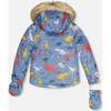 Dino Print 2-Piece Baby Snowsuit, Blue & Yellow - Snowsuits - 5