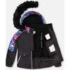 Neon Flower Print 2-Piece Snowsuit, Black & Multicolors - Snowsuits - 2