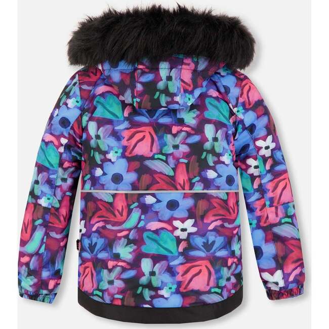 Neon Flower Print 2-Piece Snowsuit, Multicolors & Black - Snowsuits - 3