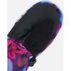 Neon Flower Print Mittens With Straps, Black - Gloves - 3