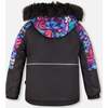 Neon Flower Print 2-Piece Snowsuit, Black & Multicolors - Snowsuits - 3