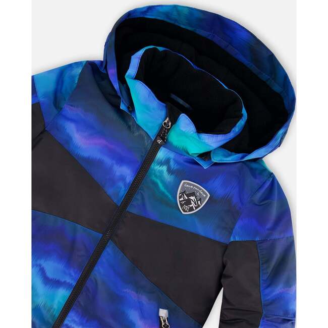 Ocean Print 2-Piece Snowsuit, Blue & Black - Snowsuits - 7