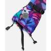 Neon Flower Print Mittens With Straps, Black - Gloves - 4