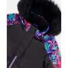 Neon Flower Print 2-Piece Snowsuit, Black & Multicolors - Snowsuits - 7