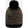 Knit Pom Pom Hat, Black & Multicolors - Hats - 3