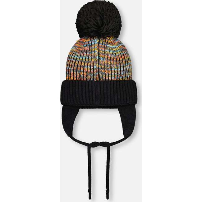 Knit Pom Pom Earflap Hat, Multicolors - Hats - 3
