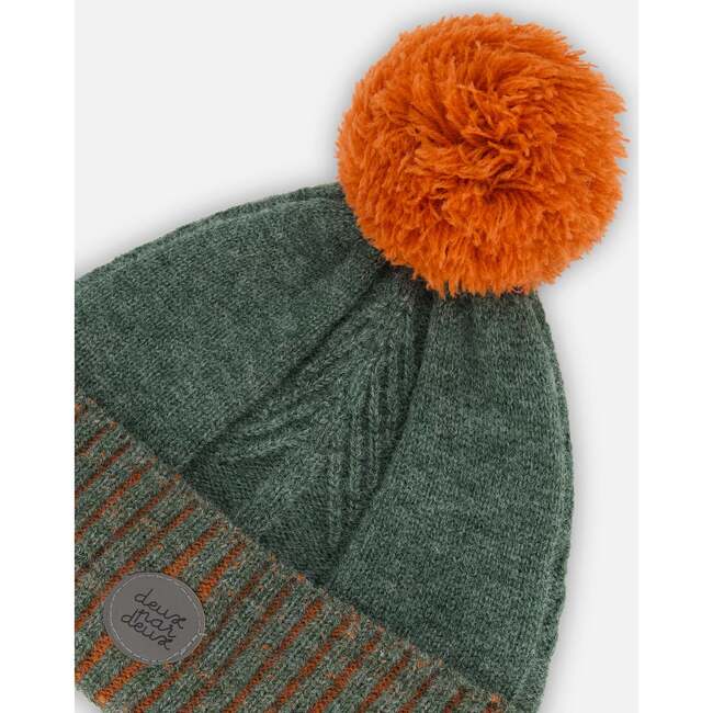 Knit Hat, Sea Pine & Orange - Hats - 4