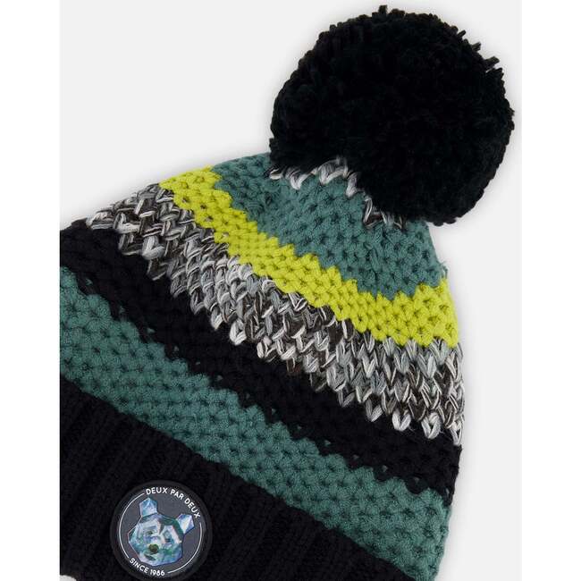 Knit Hat, Black & Deep Yellow - Hats - 4