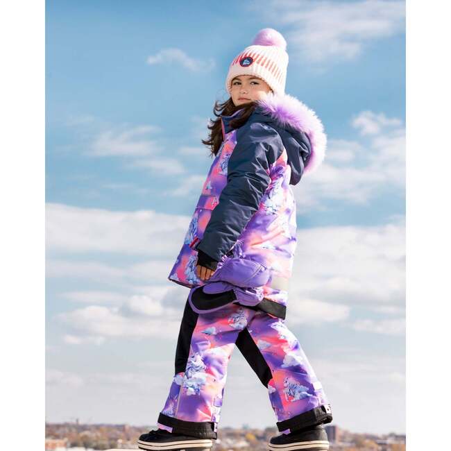 Cloud Unicorn Print 2-Piece Snowsuit, Lavender & Blue - Snowsuits - 3