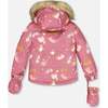 Cat Print 2-Piece Snowsuit, Pink - Snowsuits - 3
