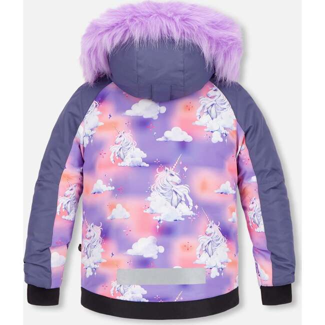 Cloud Unicorn Print 2-Piece Snowsuit, Lavender & Blue - Snowsuits - 5