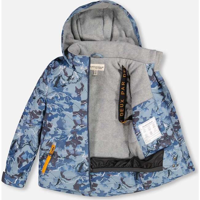 Cartography Print 2-Piece Snowsuit, Navy - Snowsuits - 3