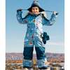 Bear Print One-Piece Snowsuit, Blue - Snowsuits - 2