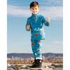 Bear Print 2-Piece Thermal Underwear Set, Blue - Loungewear - 2