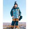 Bear Print 2-Piece Snowsuit, Chocolate & Blue - Snowsuits - 2