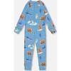 Bear Print One-Piece Thermal Underwear, Blue - Loungewear - 3