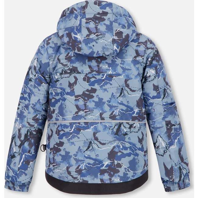 Cartography Print 2-Piece Snowsuit, Navy - Snowsuits - 4