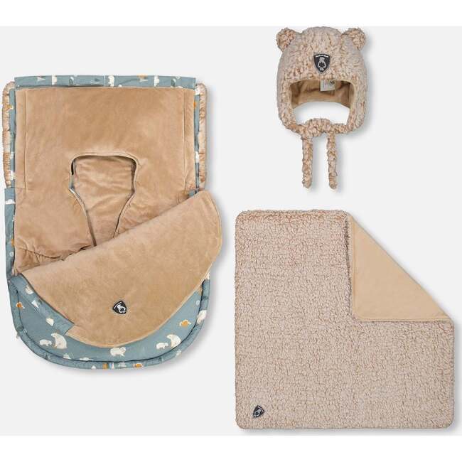 Bear Print Bunting Bag, French Blue - Bunting - 2