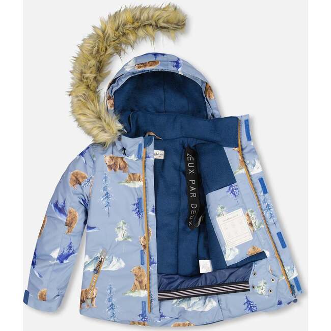 Bear Print 2-Piece Snowsuit, Navy - Snowsuits - 3
