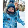 Bear Print 2-Piece Baby Snowsuit, Blue & Chocolate & Blue - Snowsuits - 2
