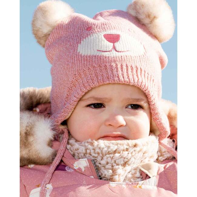 Baby Peruvian Knit Hat, Vintage Pink - Hats - 2