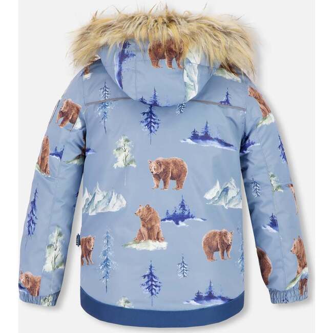 Bear Print 2-Piece Snowsuit, Navy - Snowsuits - 4