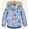 Bear Print 2-Piece Snowsuit, Navy - Snowsuits - 4