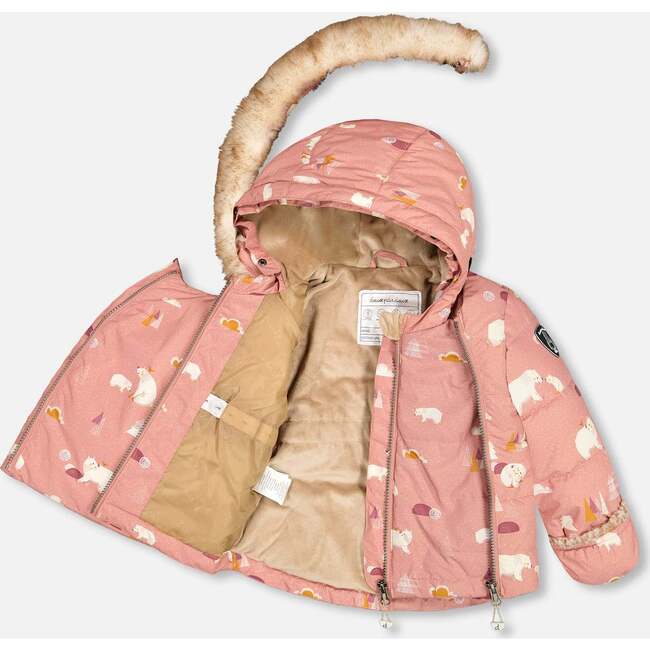 Bear Print 2-Piece Baby Snowsuit, Vintage Pink - Snowsuits - 3