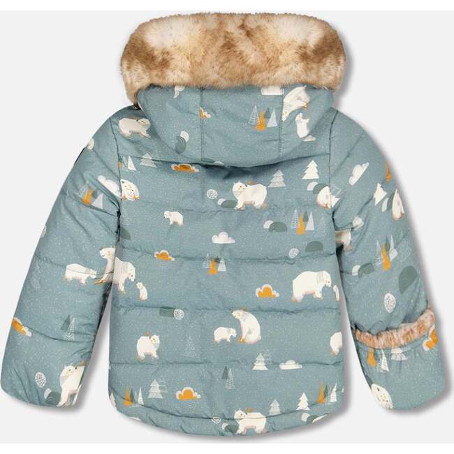 Bear Print 2-Piece Baby Snowsuit, French Blue - Snowsuits - 4