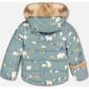 Bear Print 2-Piece Baby Snowsuit, French Blue - Snowsuits - 4