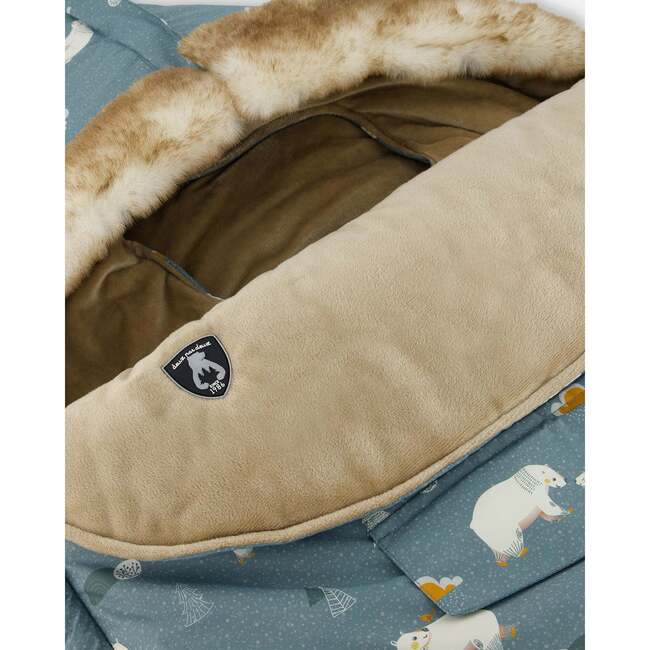 Bear Print Bunting Bag, French Blue - Bunting - 5