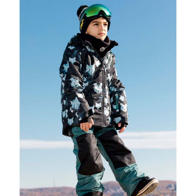 Astral Wolf Print 2-Piece Snowsuit, Sea Pine - Snowsuits - 2