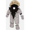 Artic Friends Print One-Piece Baby Snowsuit, Silver Grey - Snowsuits - 2