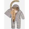 Artic Friends Print One-Piece Baby Car Seat Snowsuit, Silver Grey - Snowsuits - 3