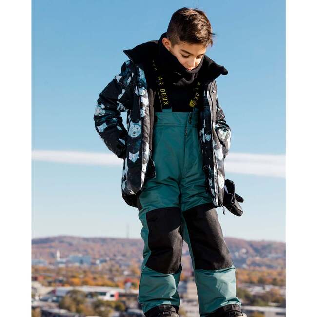 Astral Wolf Print 2-Piece Snowsuit, Sea Pine - Snowsuits - 3