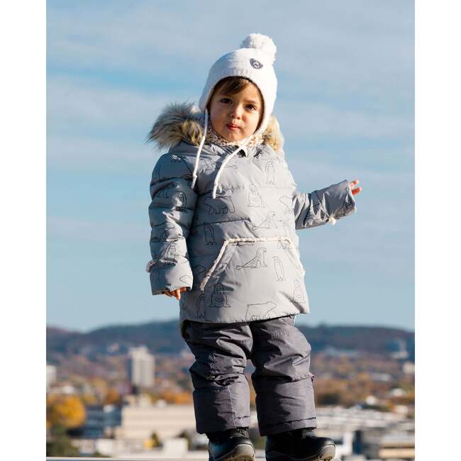 Artic Friends Print 2-Piece Baby Snowsuit, Silver Grey - Snowsuits - 3