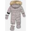 Artic Friends Print One-Piece Baby Snowsuit, Silver Grey - Snowsuits - 3