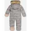 Artic Friends Print One-Piece Baby Car Seat Snowsuit, Silver Grey - Snowsuits - 4