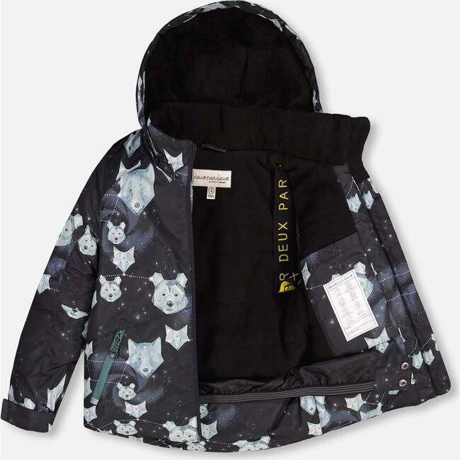 Astral Wolf Print 2-Piece Snowsuit, Sea Pine - Snowsuits - 4