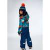Acrylic Peruvian Knit Hat, Navy & Orange - Hats - 2
