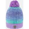Acrylic Knit Hat, Green & Purple - Hats - 2