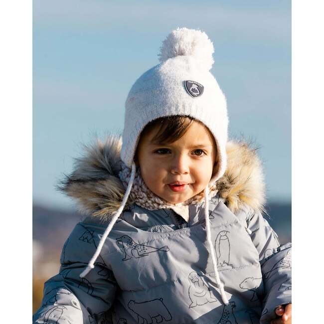 Baby Peruvian Knit Hat, Champagne White - Hats - 3