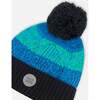 Acrylic Knit Hat, Green & Blue - Hats - 3