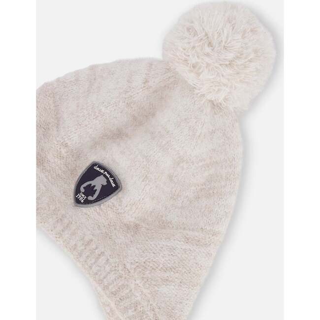Baby Peruvian Knit Hat, Champagne White - Hats - 5