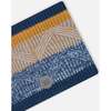 Acrylic Knit Neckwarmer, Navy & Chocolate - Scarves - 4