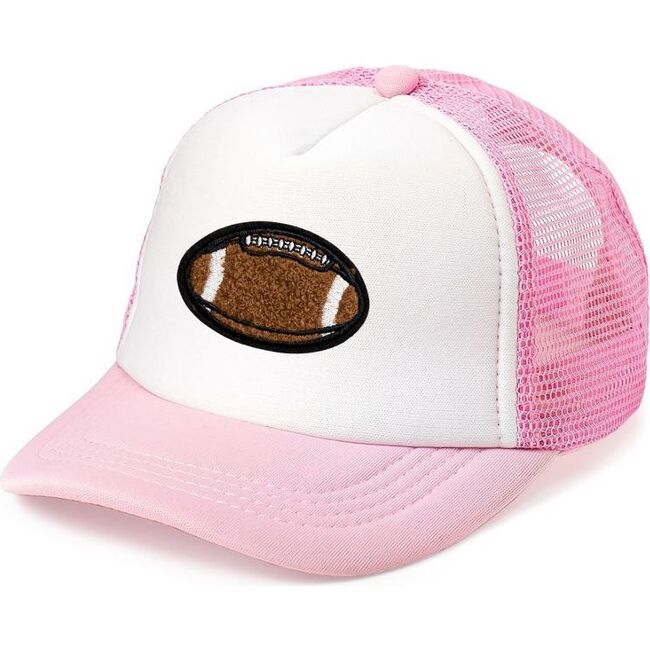 Football Patch Trucker Hat, Pink