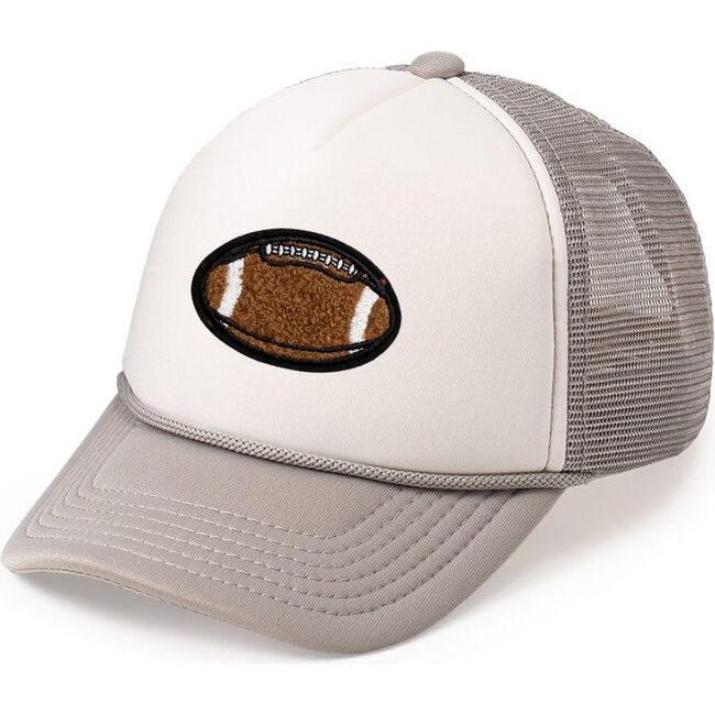Football Patch Trucker Hat, Grey