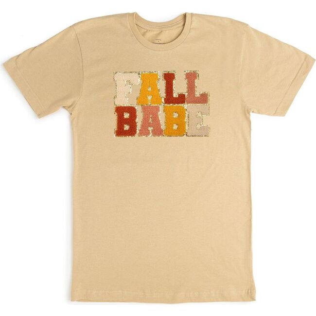 Fall Babe Patch Adult Short Sleeve T-Shirt, Latte
