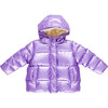Girls Pete Puffer, Purple Metallic - Puffers & Down Jackets - 1 - thumbnail